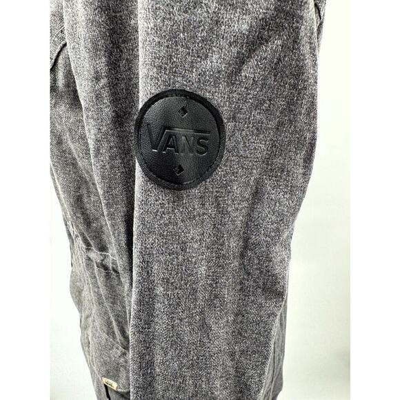 Vans Parka Jacket Women's M Gray Lined Faux Fur Trim‎ Hooded Mock Neck Full Zip - Picture 7 of 9